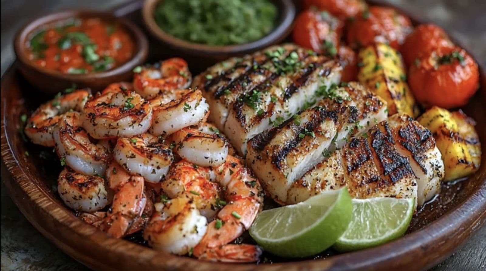 A natural match for grilled sea bass and prawns